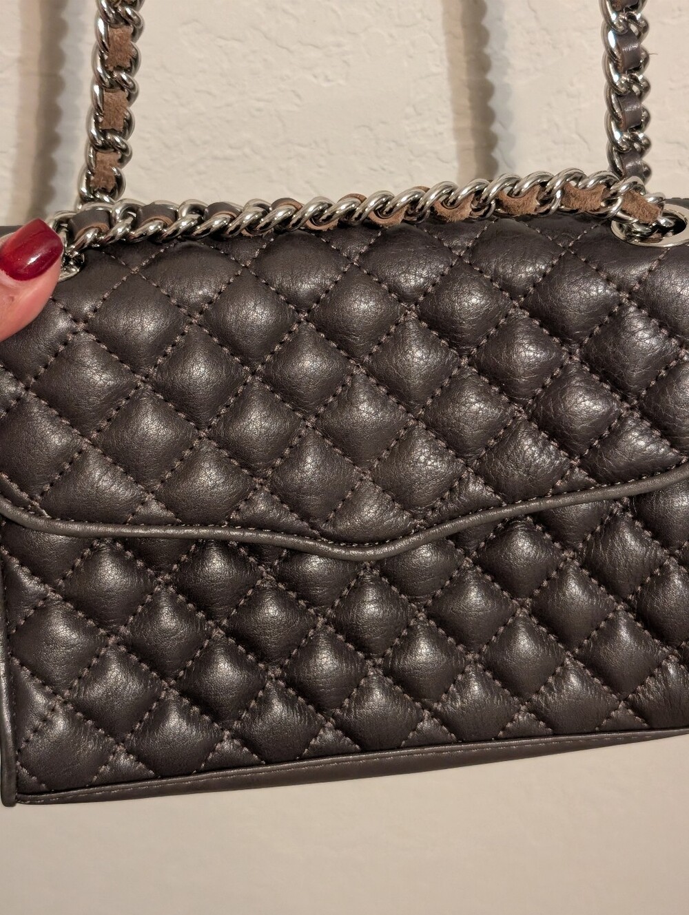 REBECCA MINKOFF Quilted Chain Shoulder Bag - Black